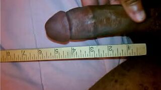 Showing off my long black dick - porn video