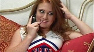 Horny brunette cheer leader banged by a black cock - porn video