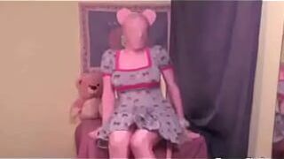 crossdresser bunny jerks - porn video