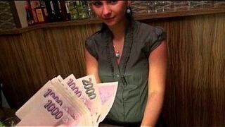 Cute amateur brunette Euro bartender Marie analyzed for cash - porn video