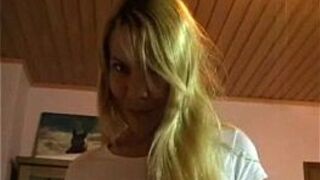 Busty amateur girlfriend sucks and fucks and eats cum - porn video