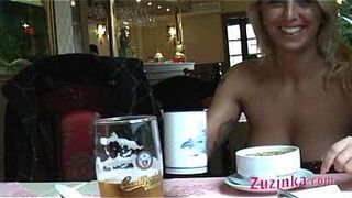 Natural exhibitionist in Chinese Restaurant - porn video