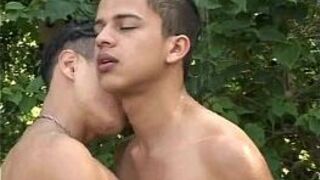 South American boy with perfect body bangs a twink - porn video