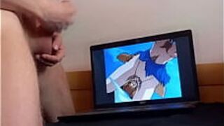 Masturbates on the old anime and ends loudly - porn video